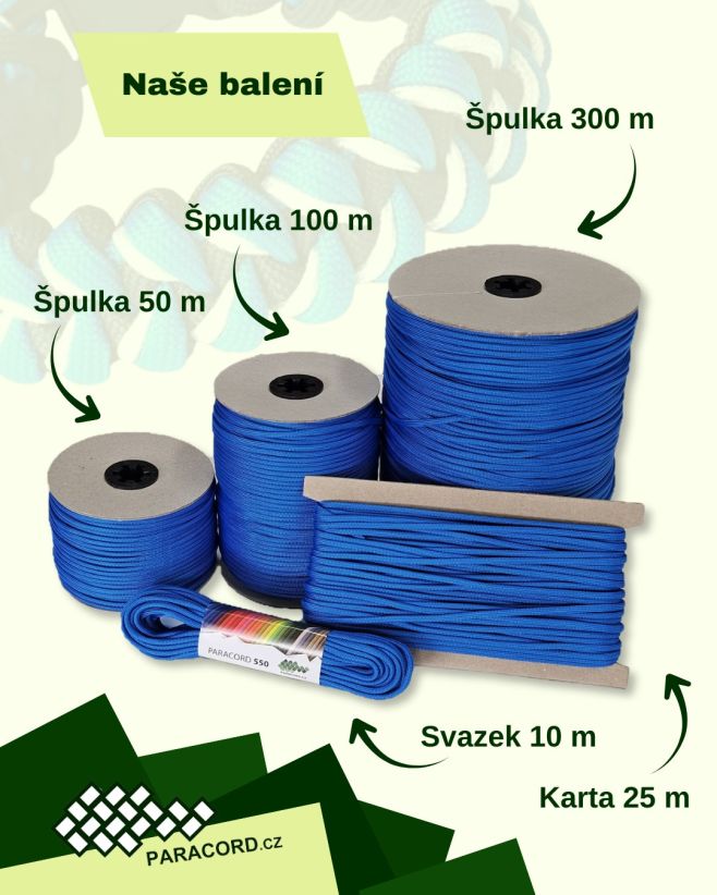 Plánujete větší projekt z paracordu? Pak se vám vyplatí jít do většího balení! Čím víc metrů, tím lepší cena a menší...