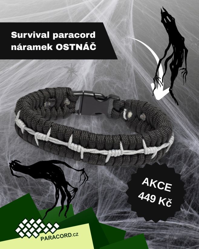 Temnota, styl a odolnost v jednom. 🕸️ Představujeme survival paracord náramek OSTNÁČ – parťáka, který vás nezradí ani v...